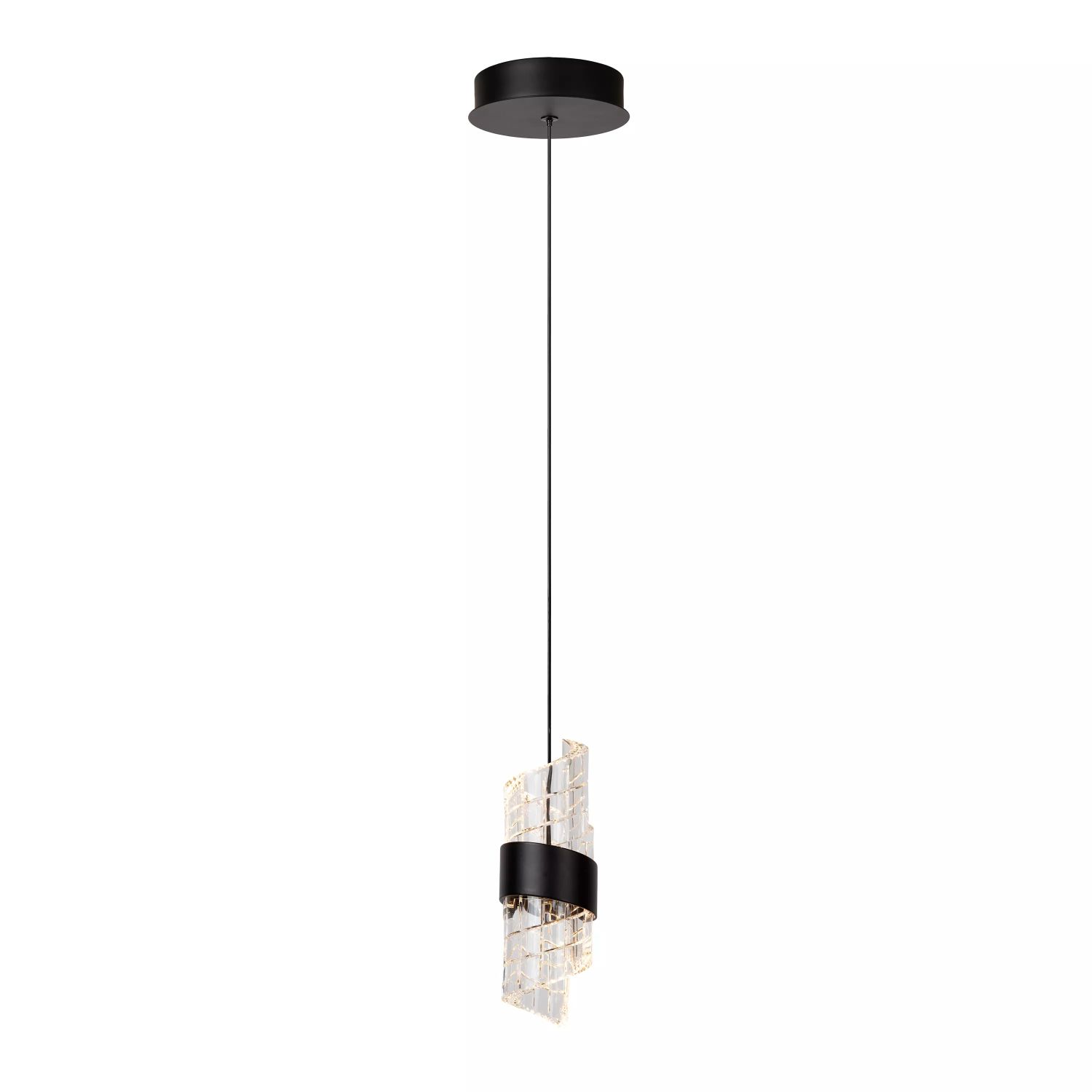 LU 13496/07/30 Lucide KLIGANDE - Pendant light - Ø 13 cm - LED - 1x9W 2700K - Black