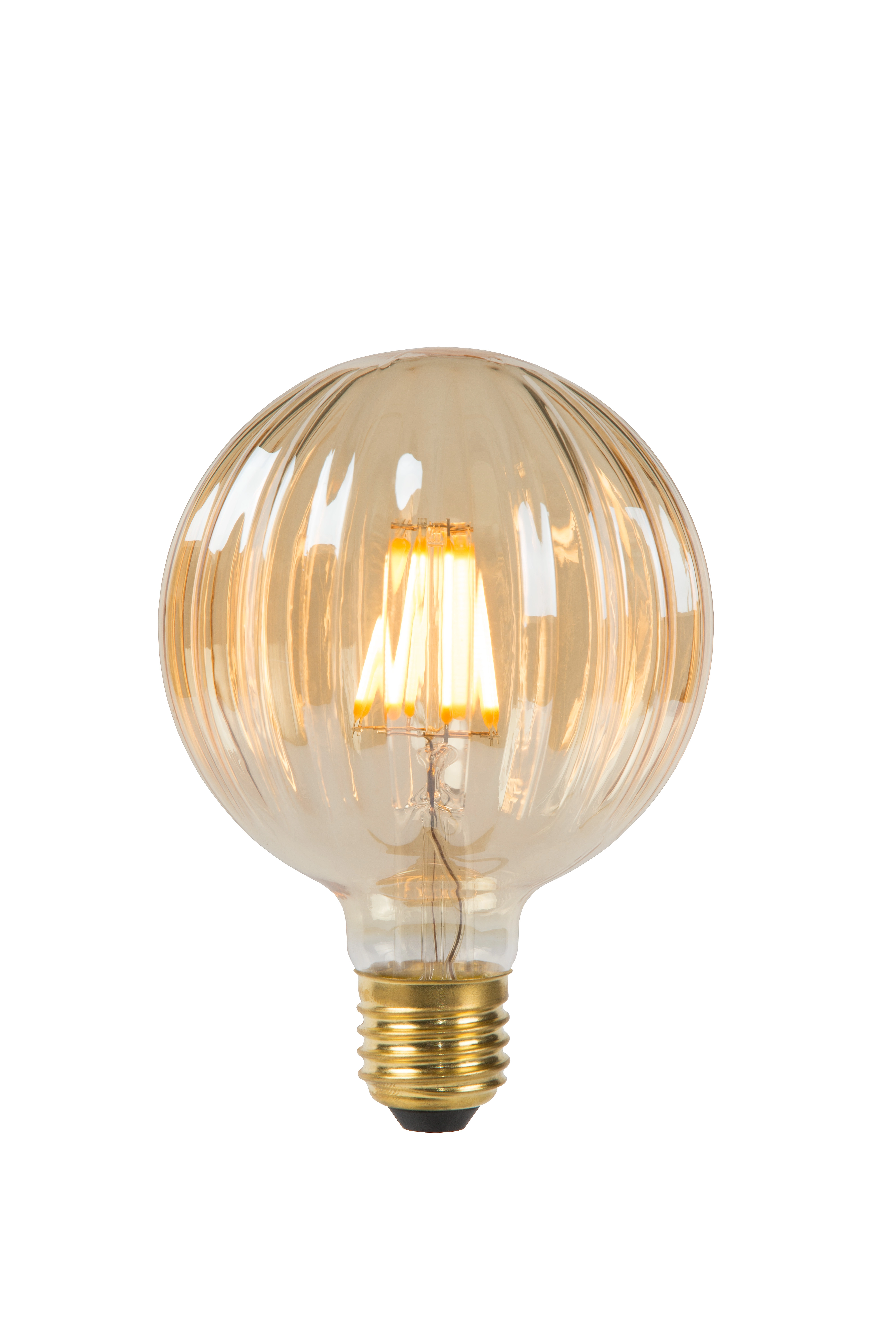 LU 80104/06/62 Lucide STRIPED - Filament bulb - Ø 9,5 cm - LED - E27 - 1x6W 2200K - Amber