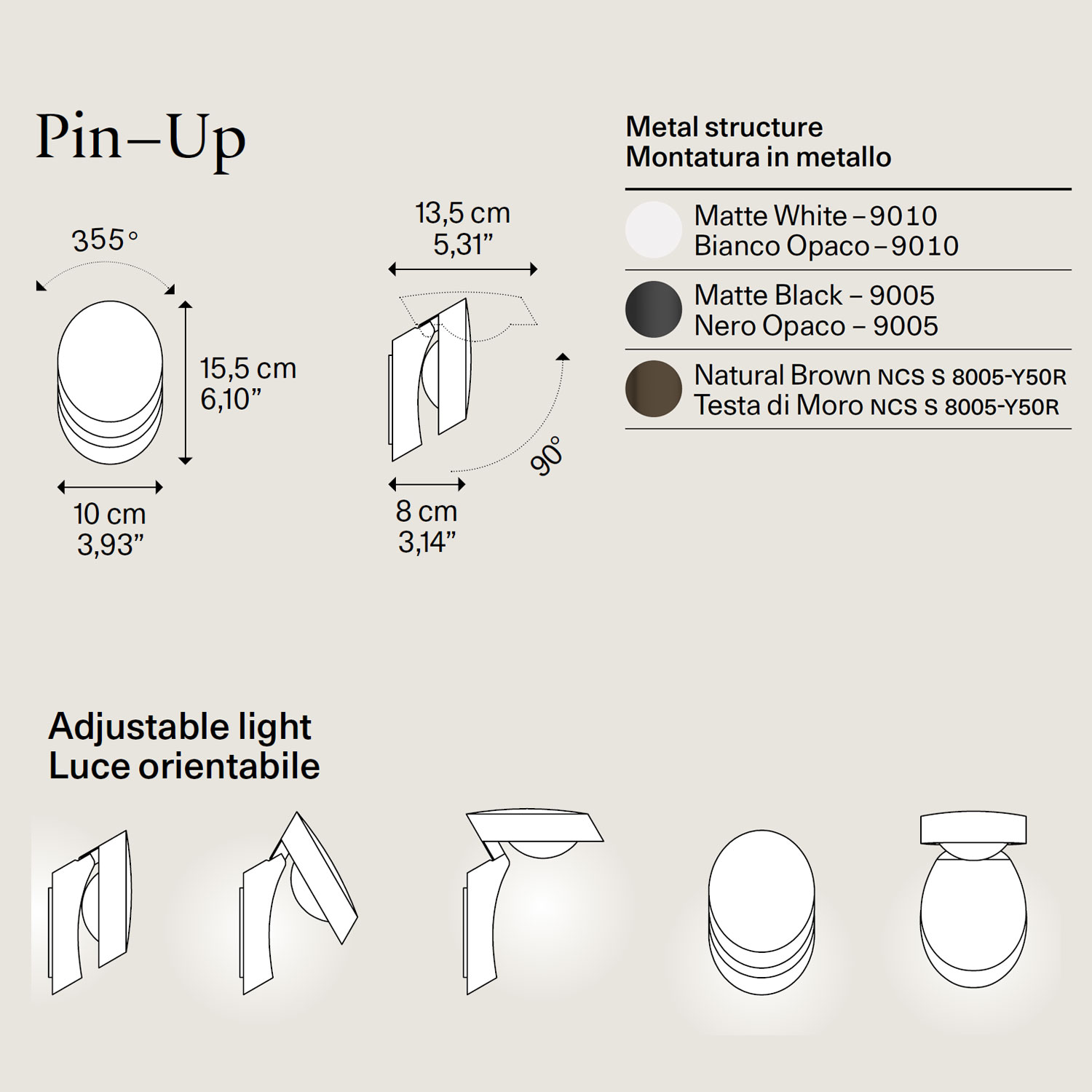 Pin Up LED wall/ceiling lamp by Lodes