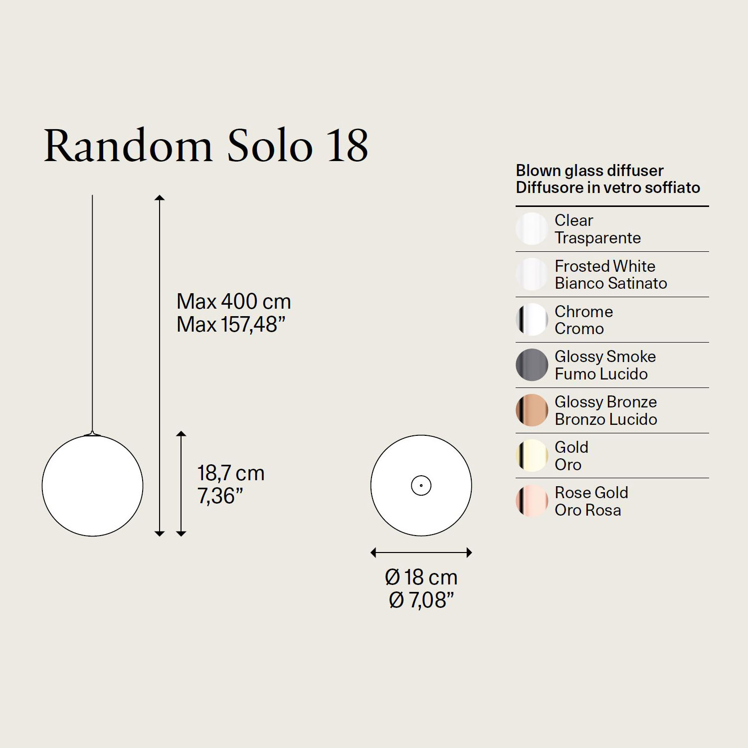 Random Solo 18 sospensione LED di Lodes