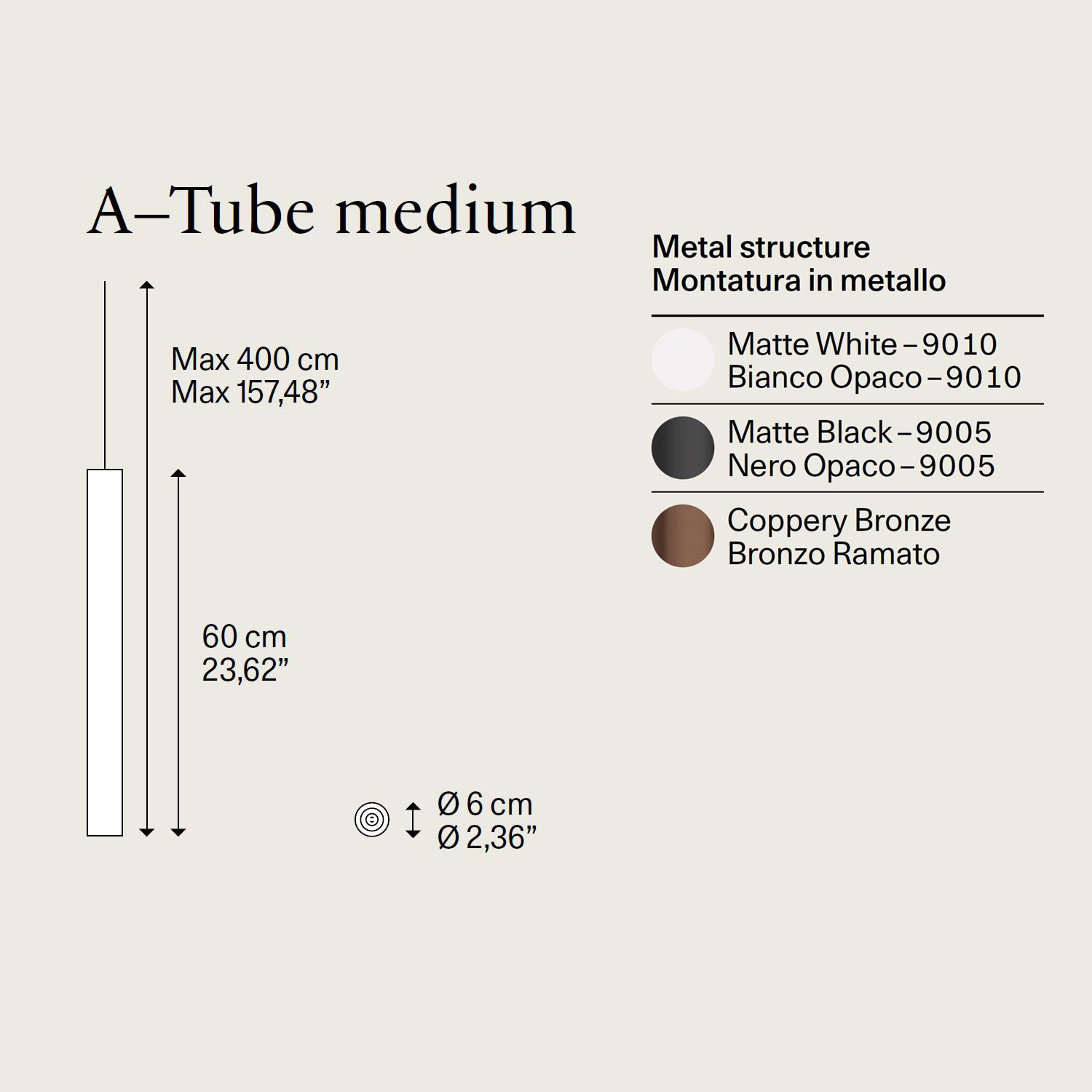 A-Tube Medium pendant lamp by Lodes