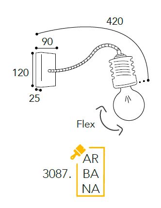 3087 drehbarer Wandstrahler von Moretti Luce