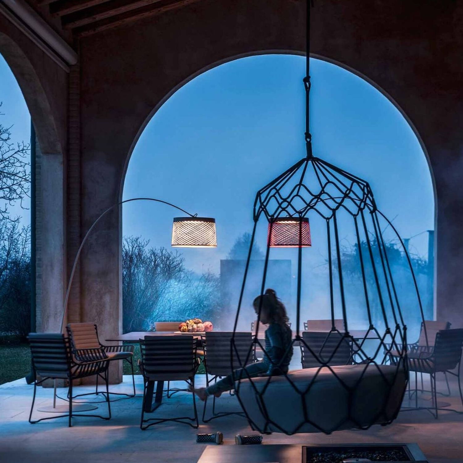 Twiggy Grid outdoor Bogenleuchte von Foscarini