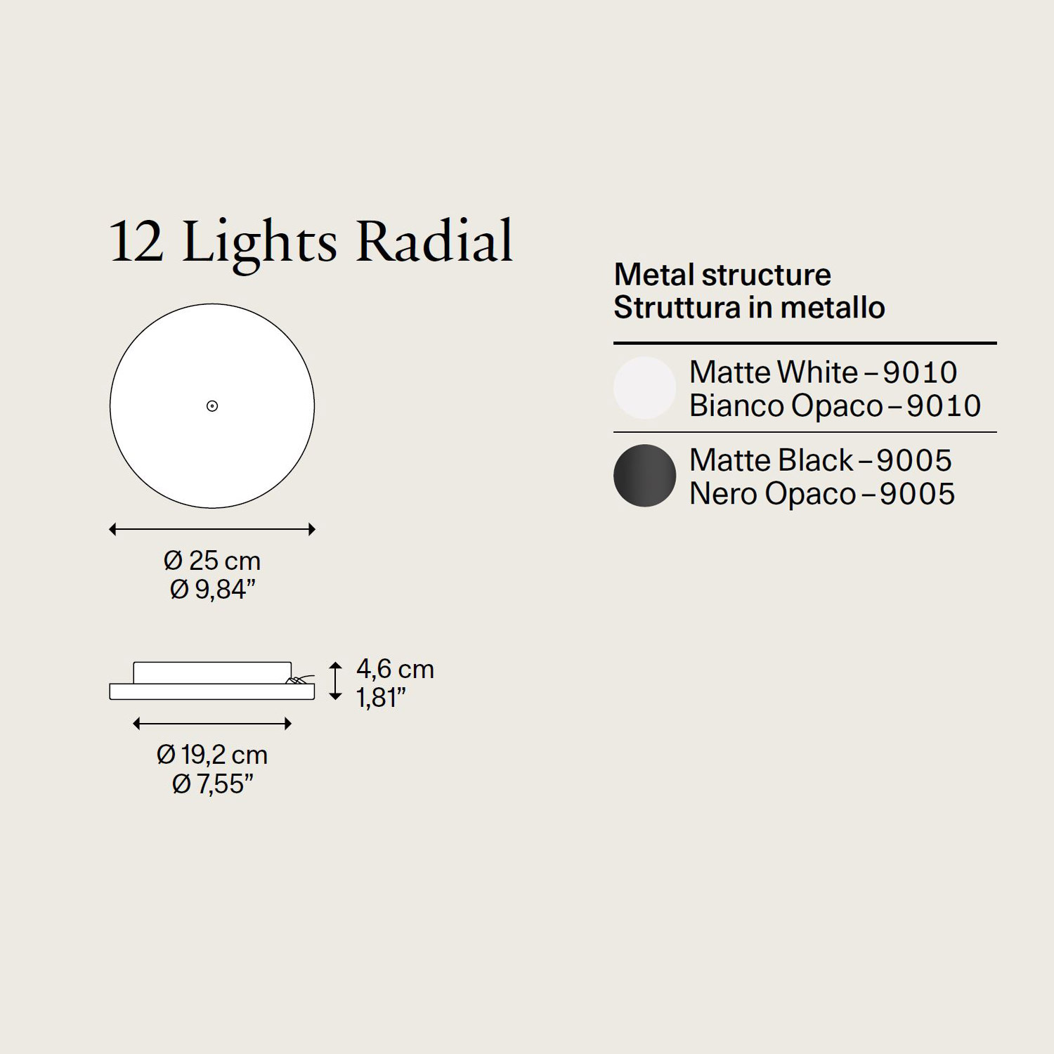 5-12 Lights Radial rosone di Lodes