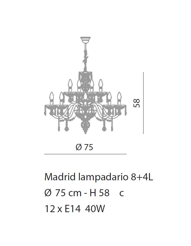 Kristallluster Madrid 8+4L von Venice Lighting Design