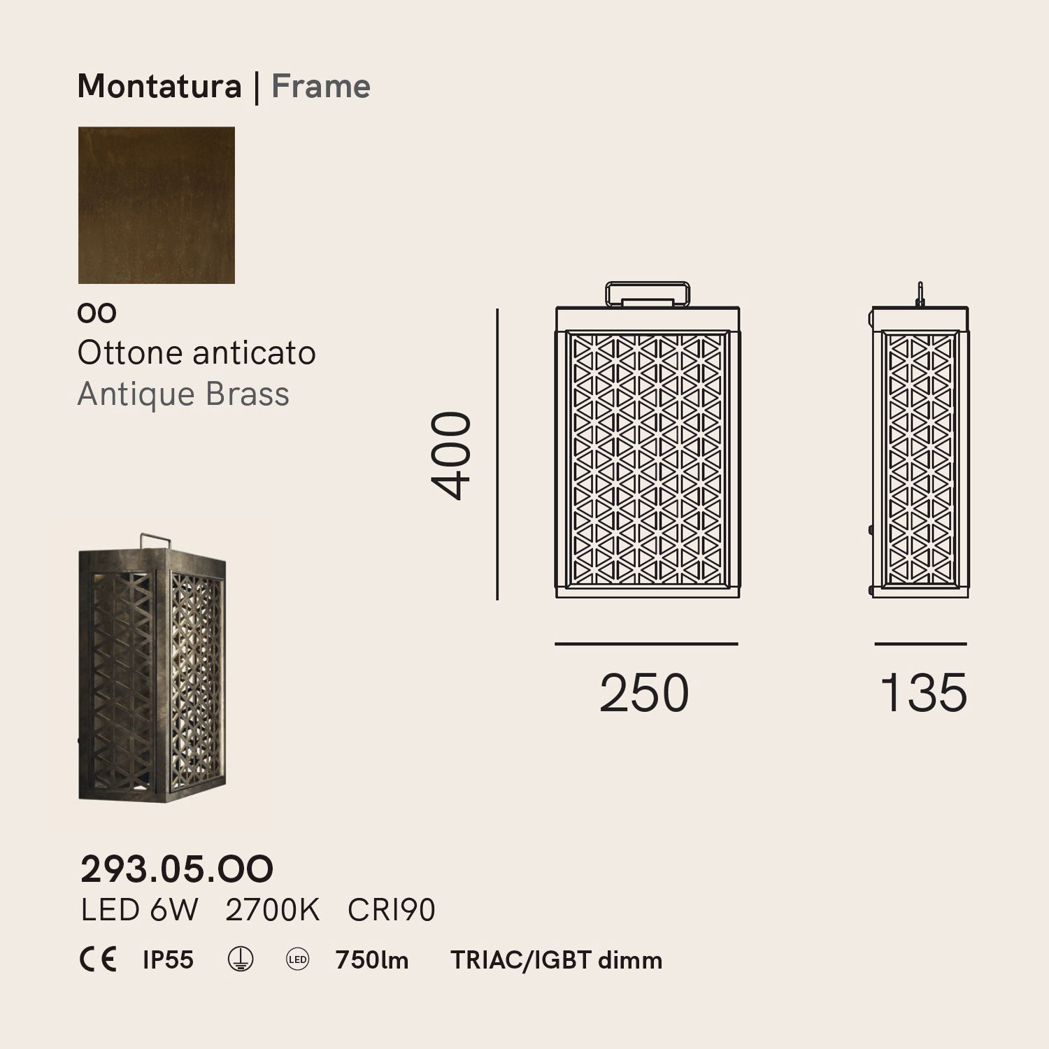 Grid Wandlaterne von Il Fanale