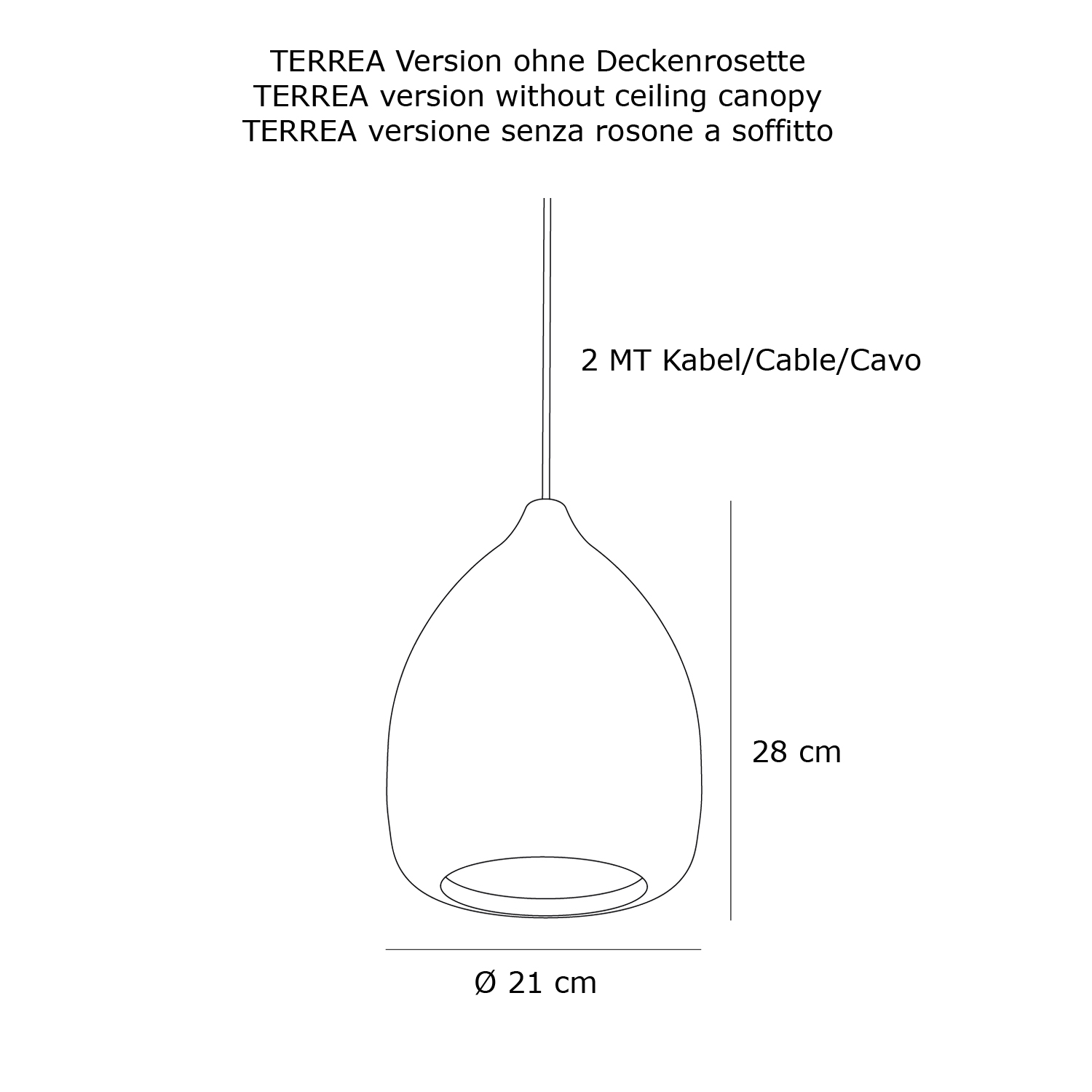 E21 Terrea suspension lamp by Toscot