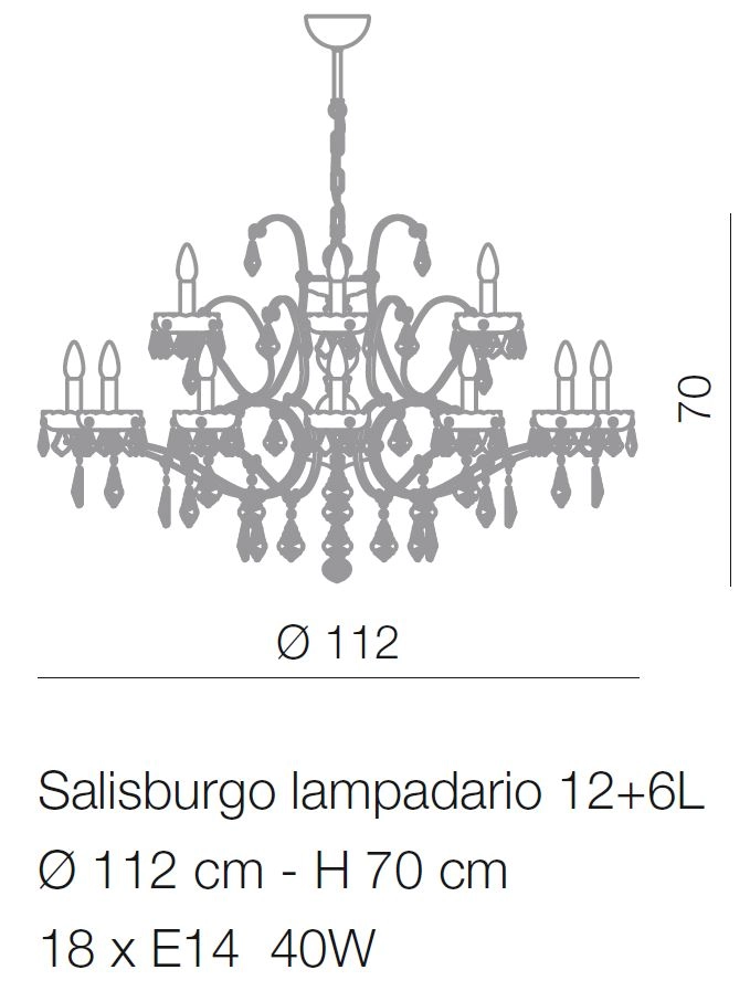 Salisburgo 12+6L Kristallluster von Voltolina