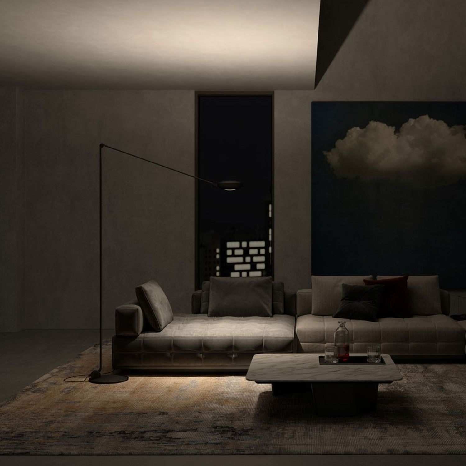 Direkt- und indirekt leuchtende LED Stehlampe Elle von Lumina