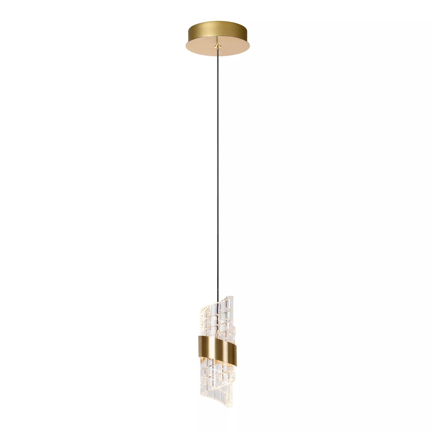 LU 13496/07/02 Lucide KLIGANDE - Pendant light - Ø 13 cm - LED - 1x9W 2700K - Matt Gold / Brass