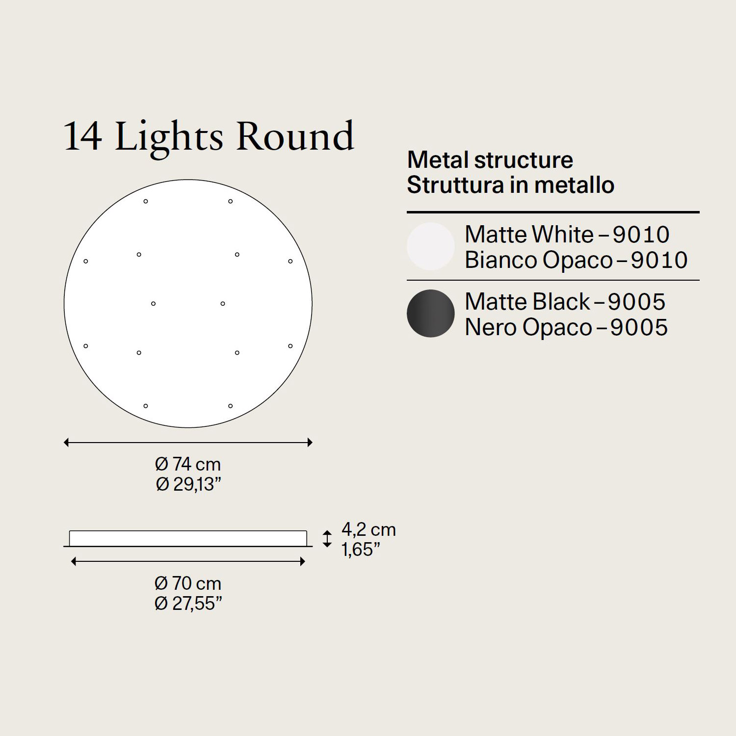 14 Lights Round Cluster by Lodes