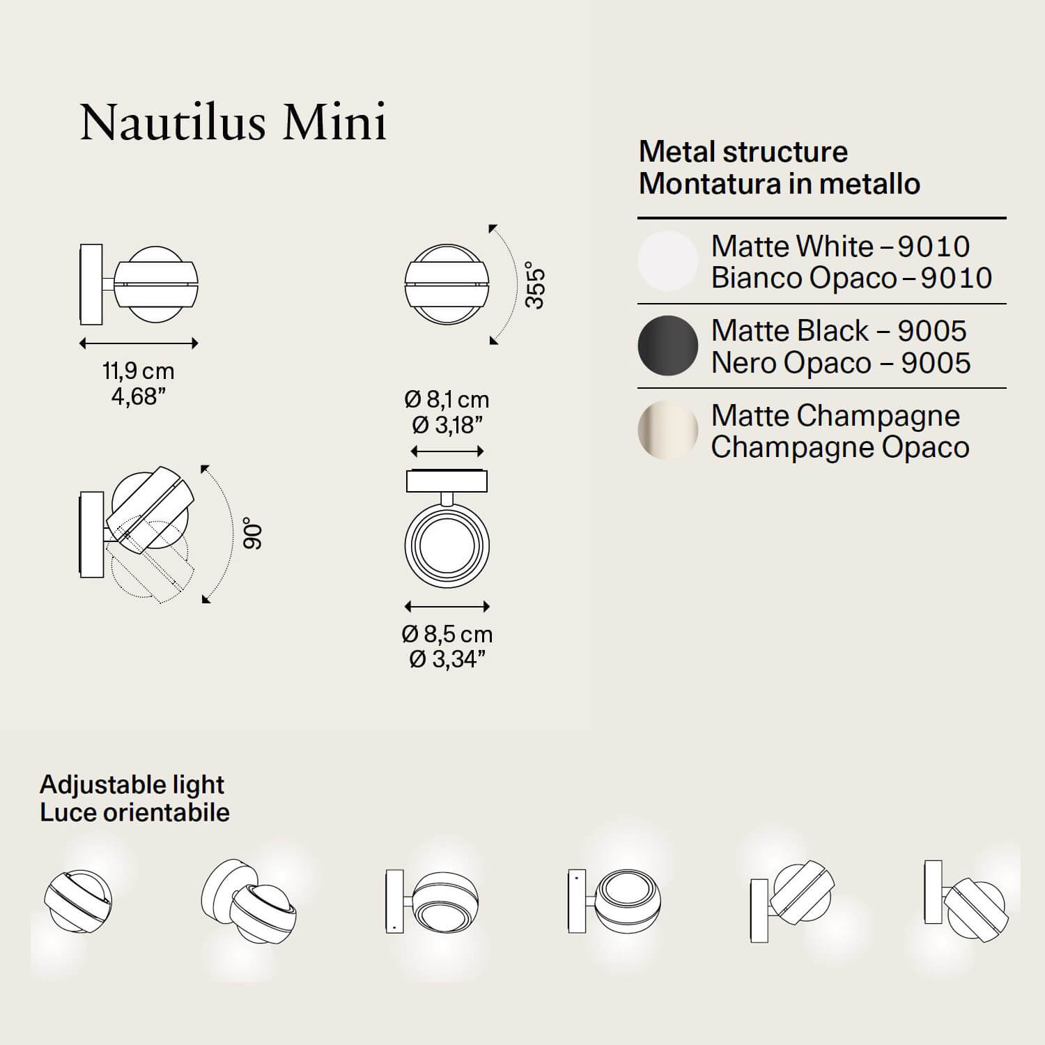 Nautilus Mini LED Wandleuchte von Lodes