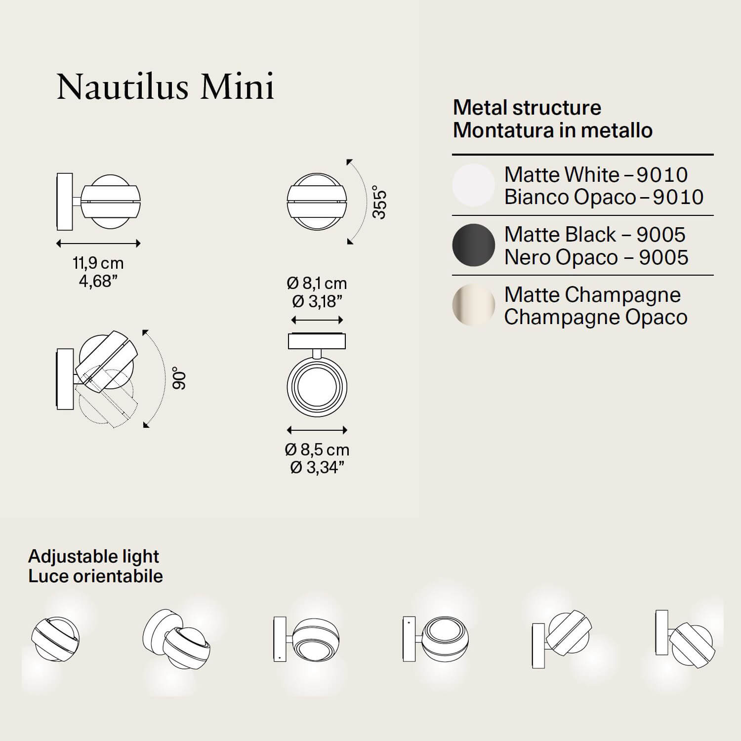 Nautilus Mini LED wall light by Lodes