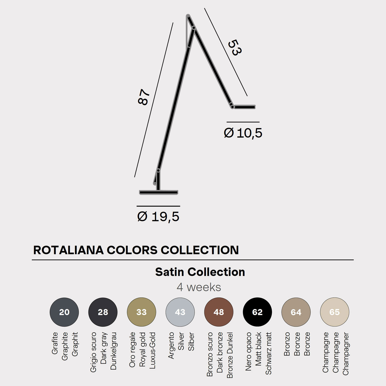 String F1 Standleuchte Rotaliana