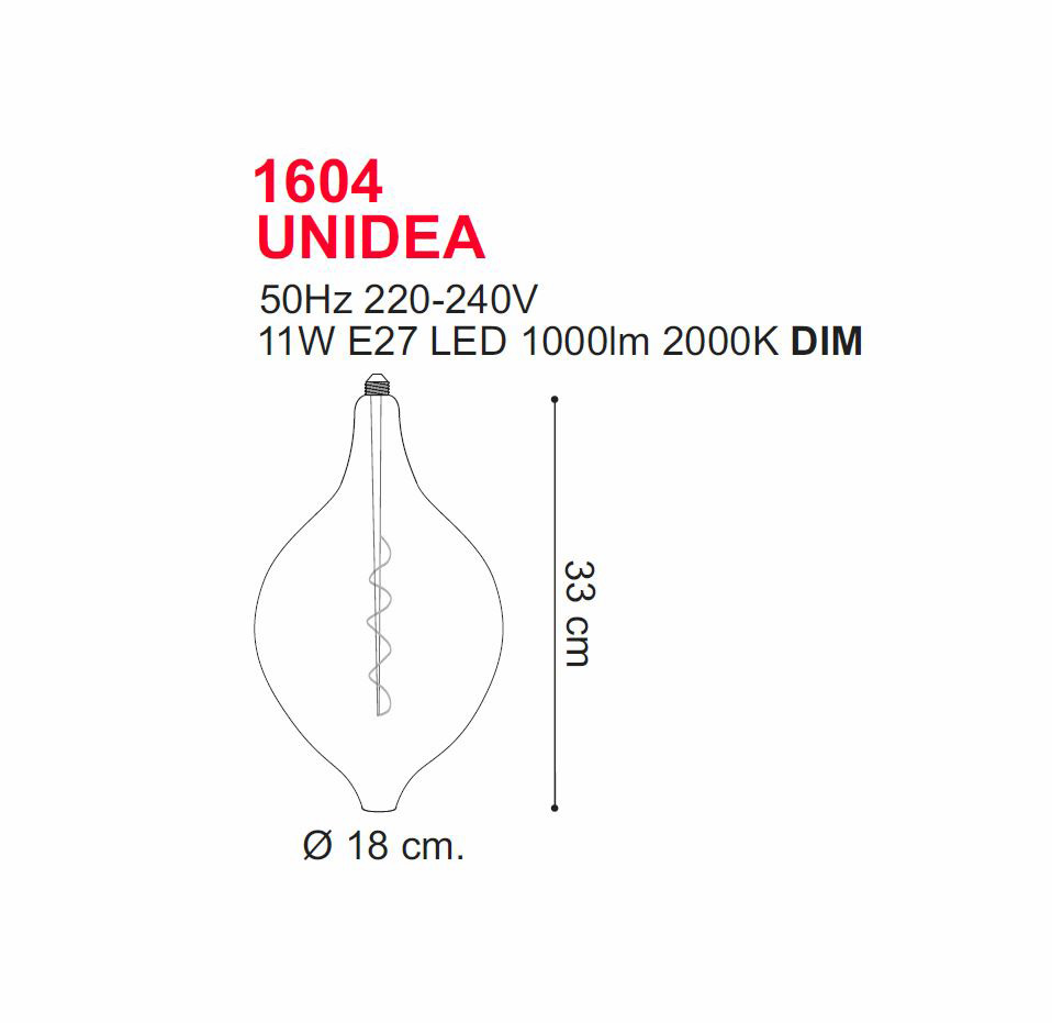 UNIDEA E27 LED Vintage Filament Lampe von Egoluce