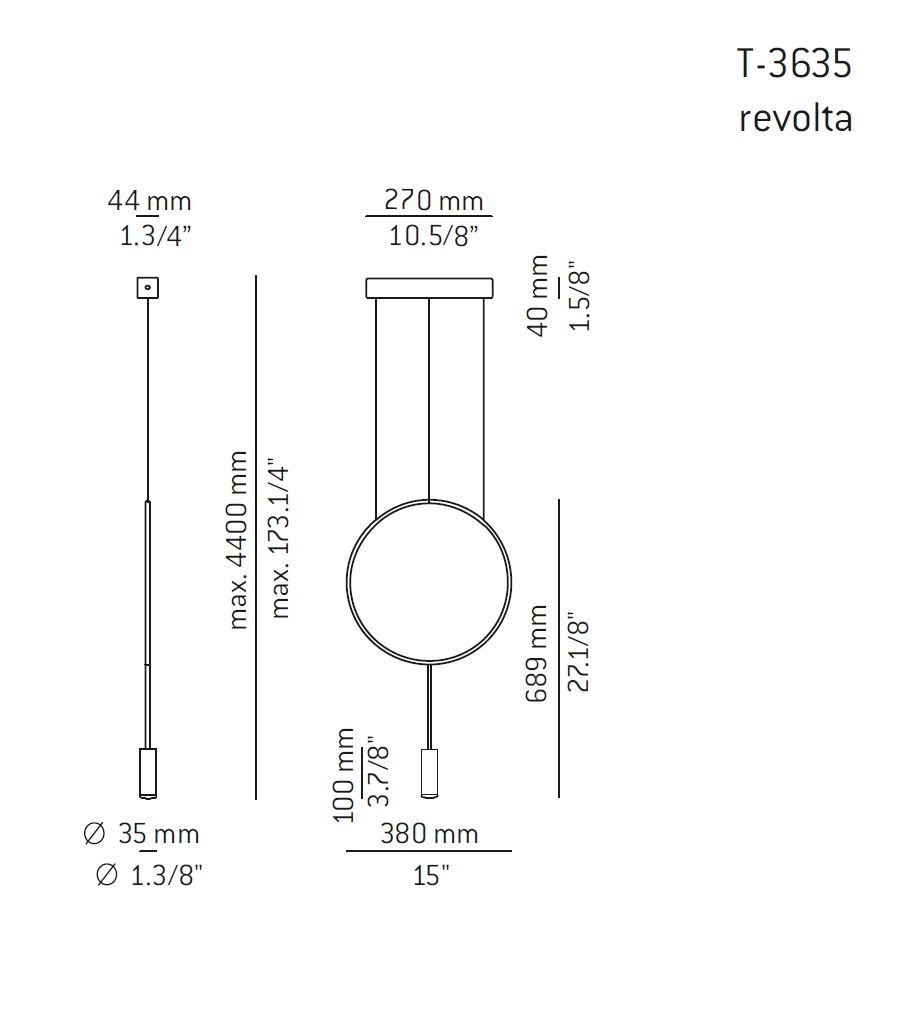 T-3635 Revolta LED Hängelampe von Estiluz