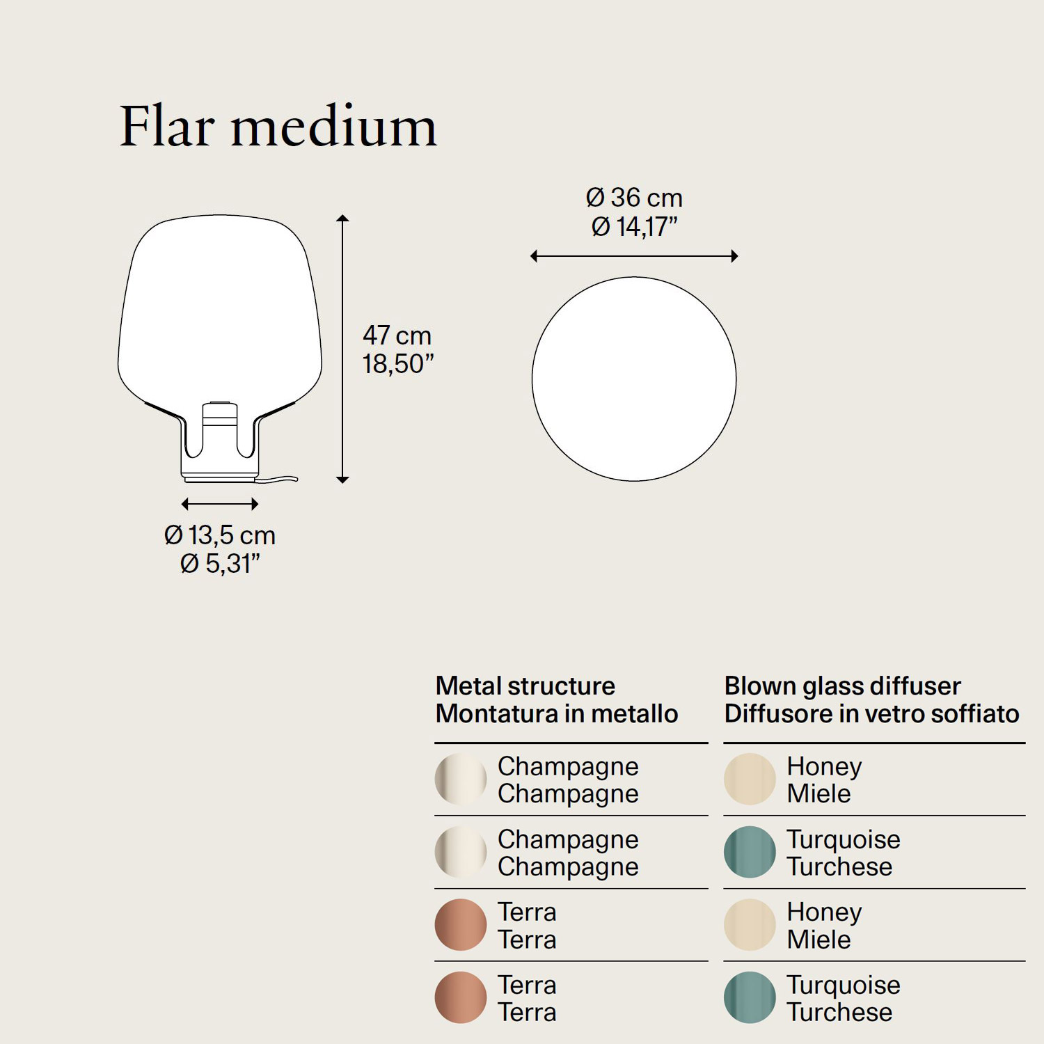 Flar medium Tischleuchte von Lodes