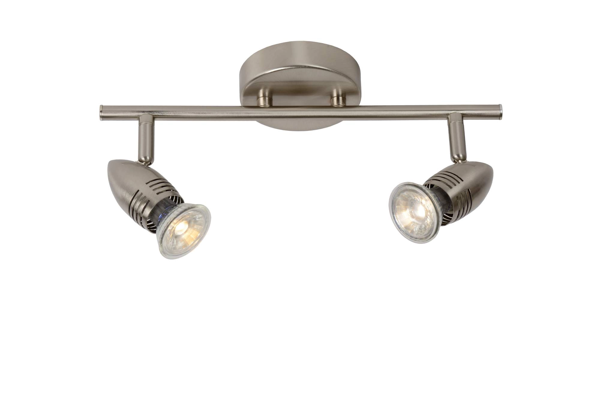 LU 13955/10/12 Lucide CARO-LED - Ceiling spotlight - LED - GU10 - 2x5W 2700K - Satin Chrome