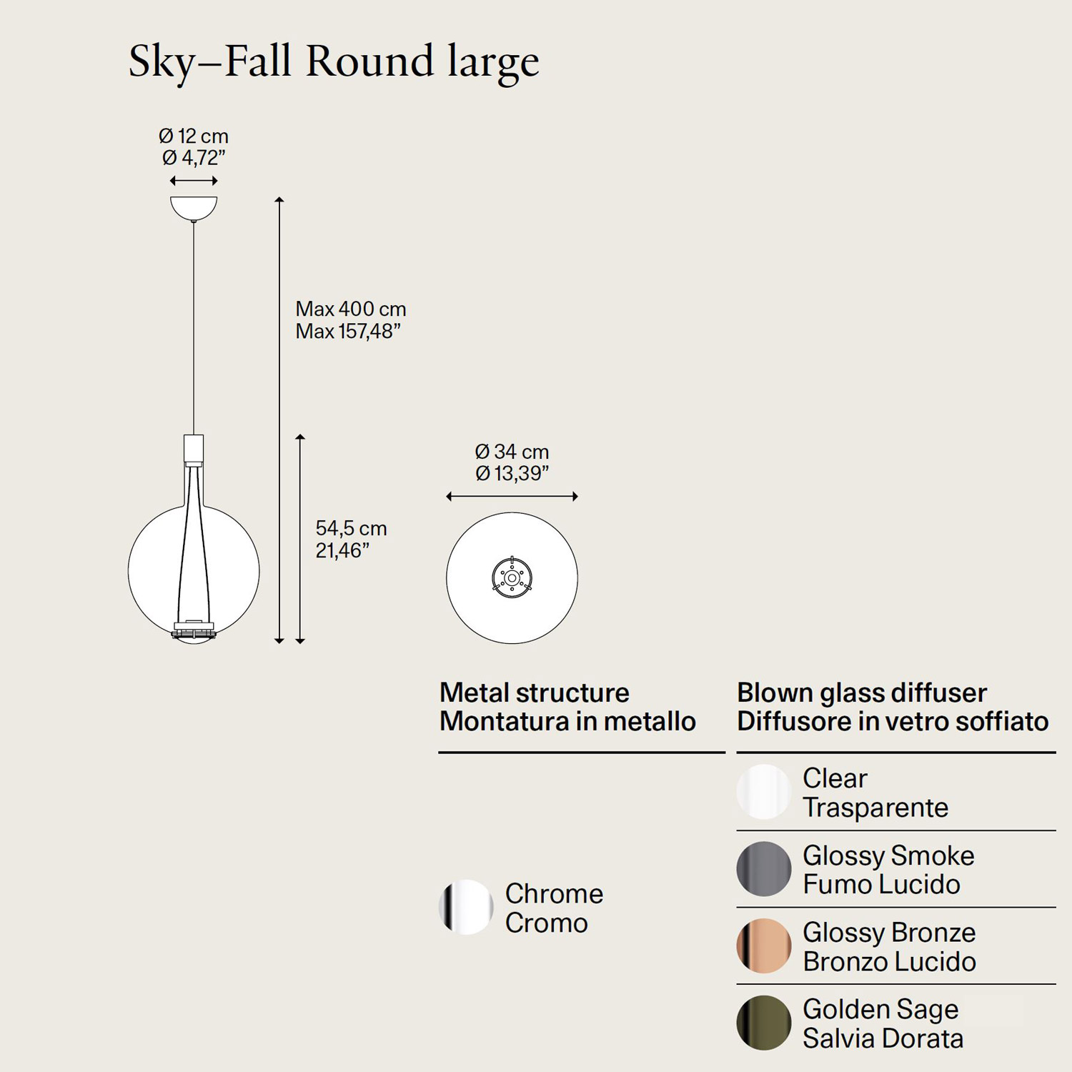Sky-Fall Round Large Pendellampe von Lodes