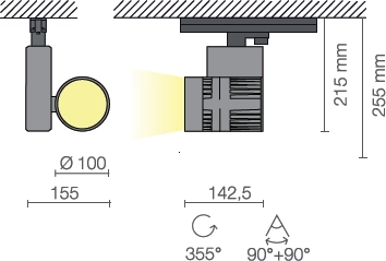 SUN 4625.55 proiettore di Biffi Luce