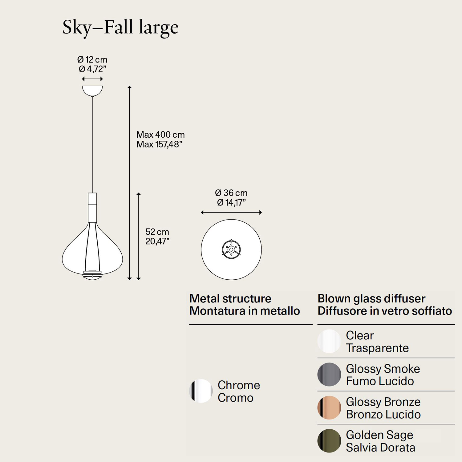 Sky-Fall Large sospensione LED di Lodes