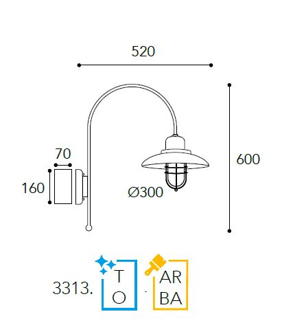 3313 Außenlaterne von Moretti Luce