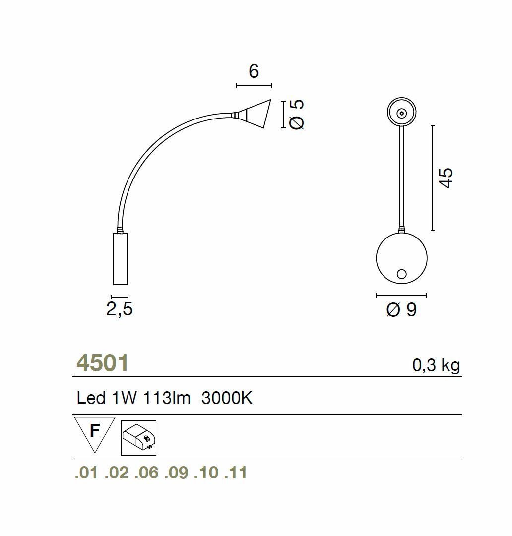 4501 Kalla LED Wandlampe von Egoluce