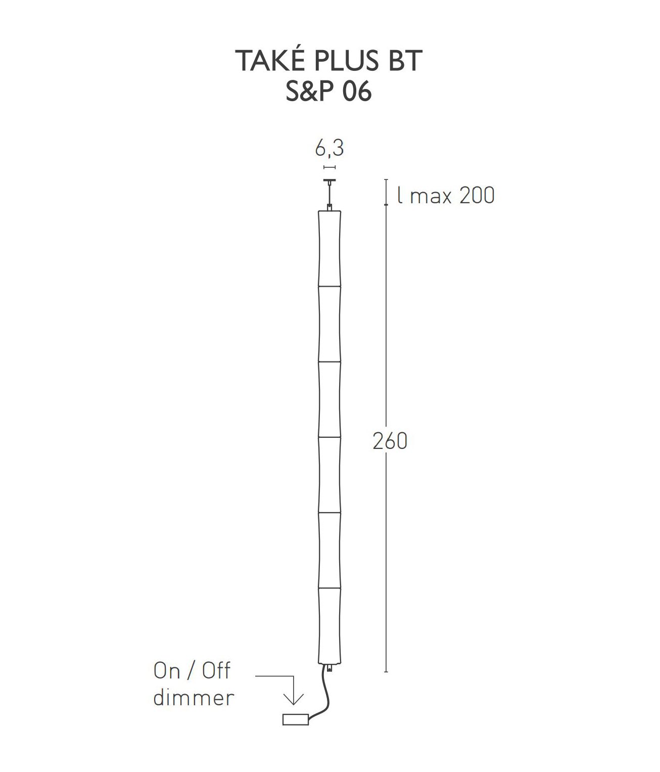 Takè Plus BT S&P 06 Hänge-Bodenleuchte von Lumen Center Italia