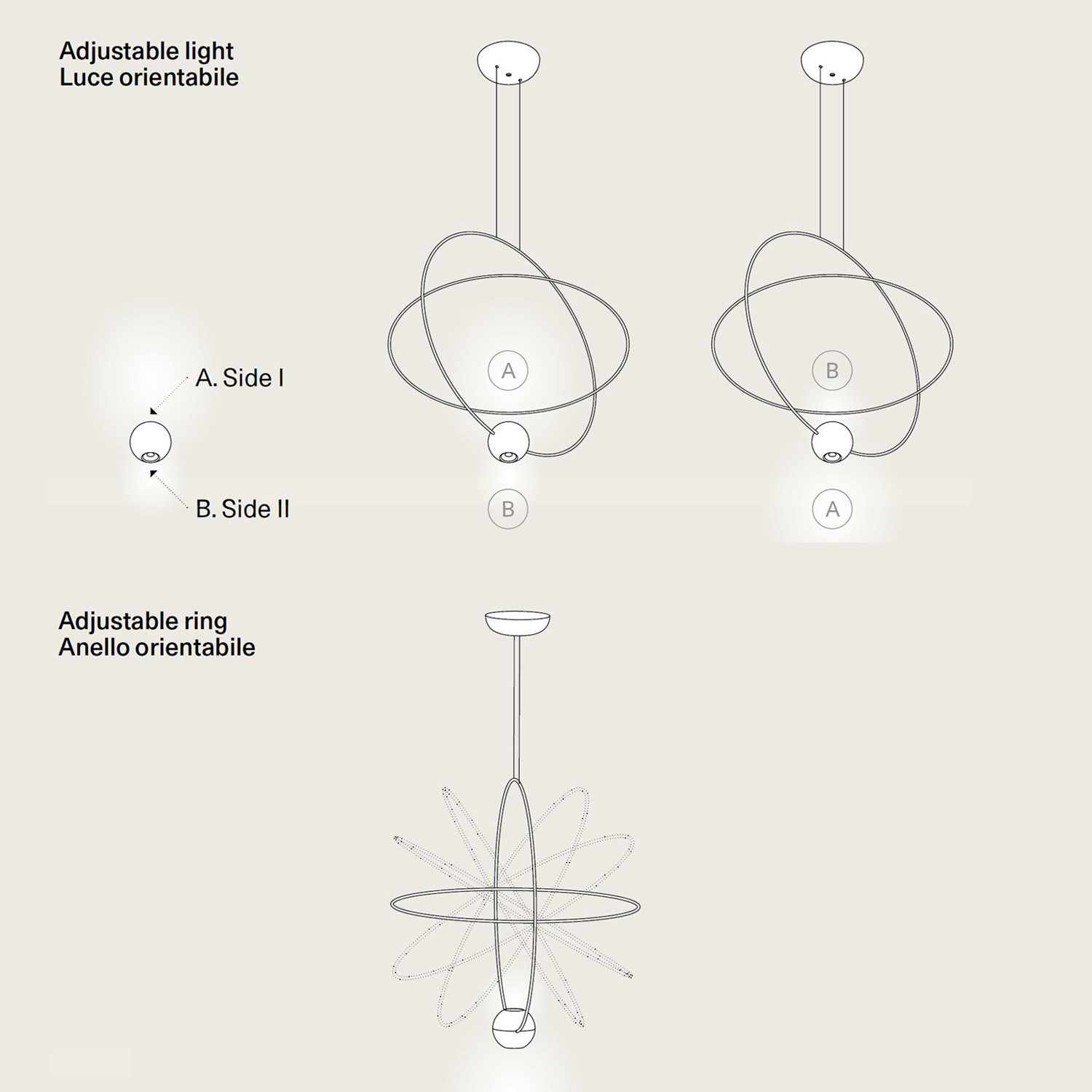 Elara medium round lighting by Lodes