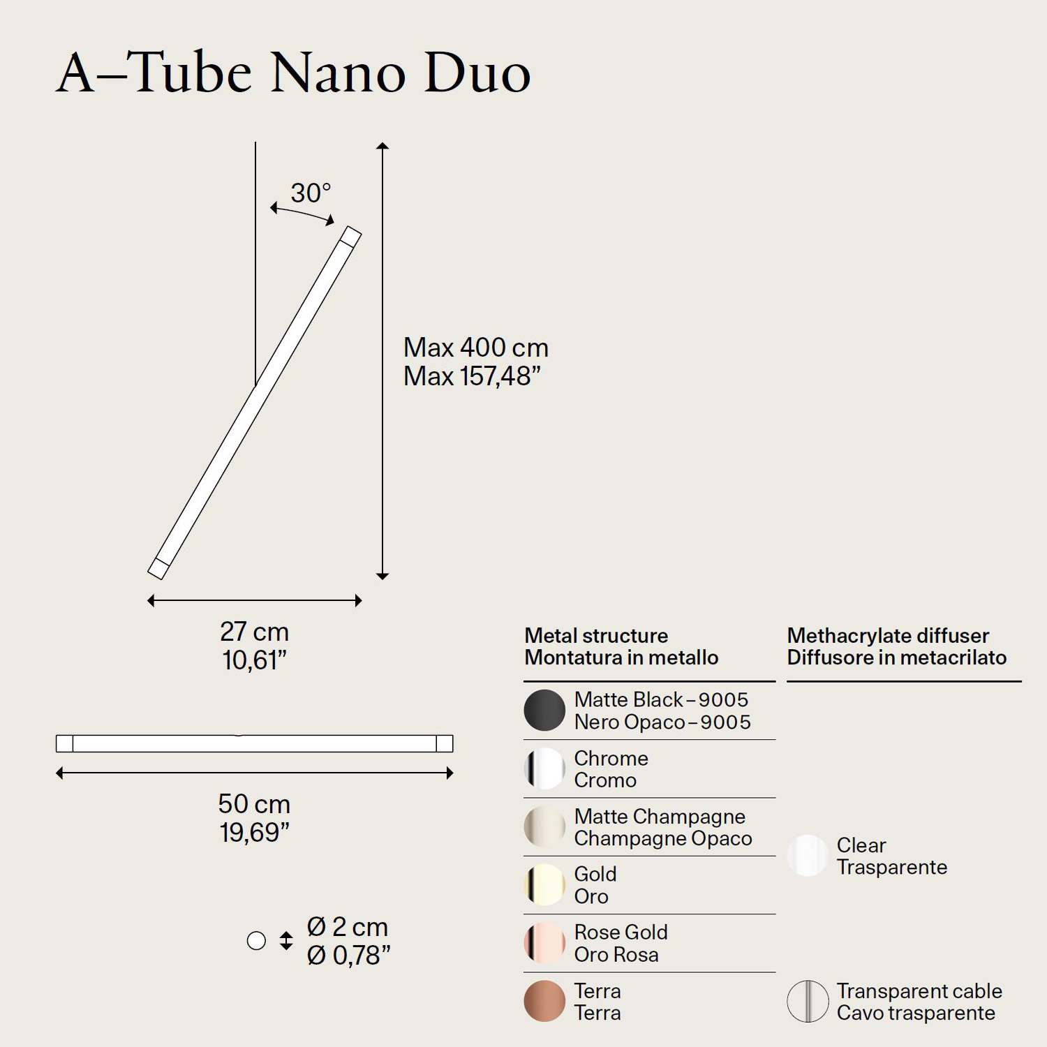 A-Tube Nano Duo LED Hängelampe von Lodes