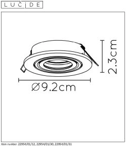 LU 22954/01/30 Lucide TUBE - Recessed spotlight - Ø 9,2 cm - 1xGU10 - Black