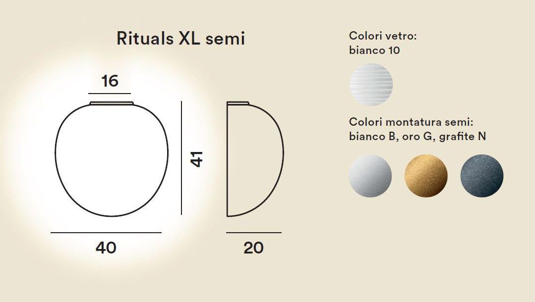 Rituals XL Semi Glasleuchte von Foscarini