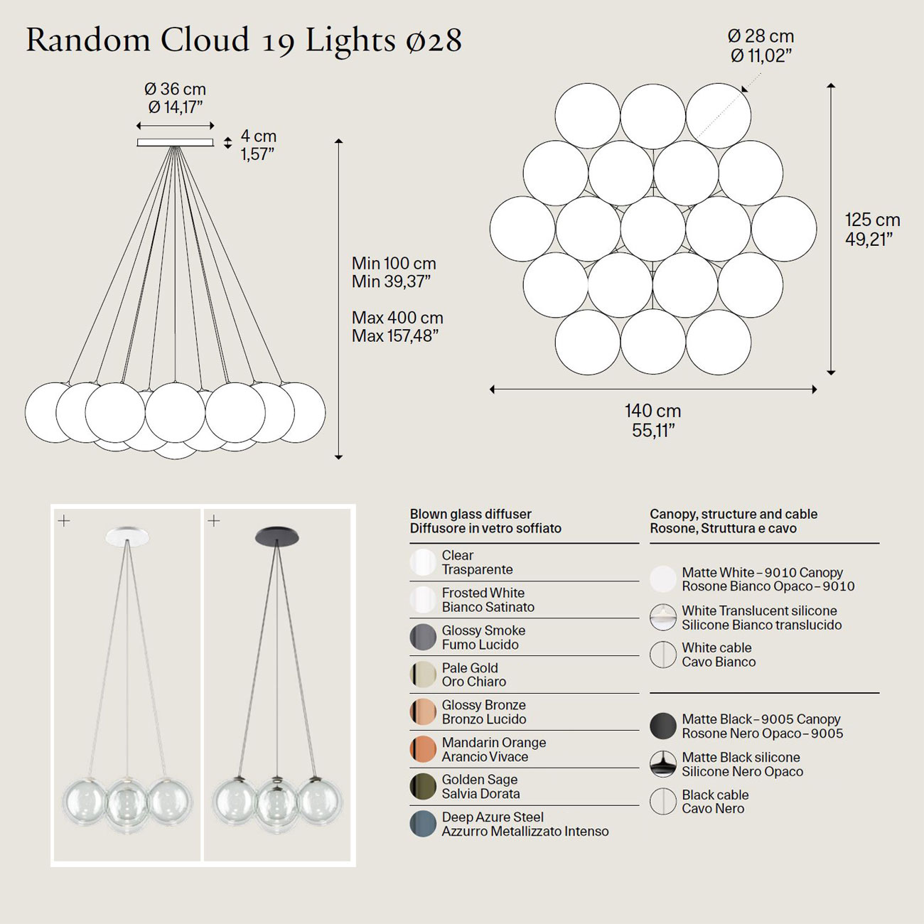 Random Cloud 19 Lights Ø28 von Lodes