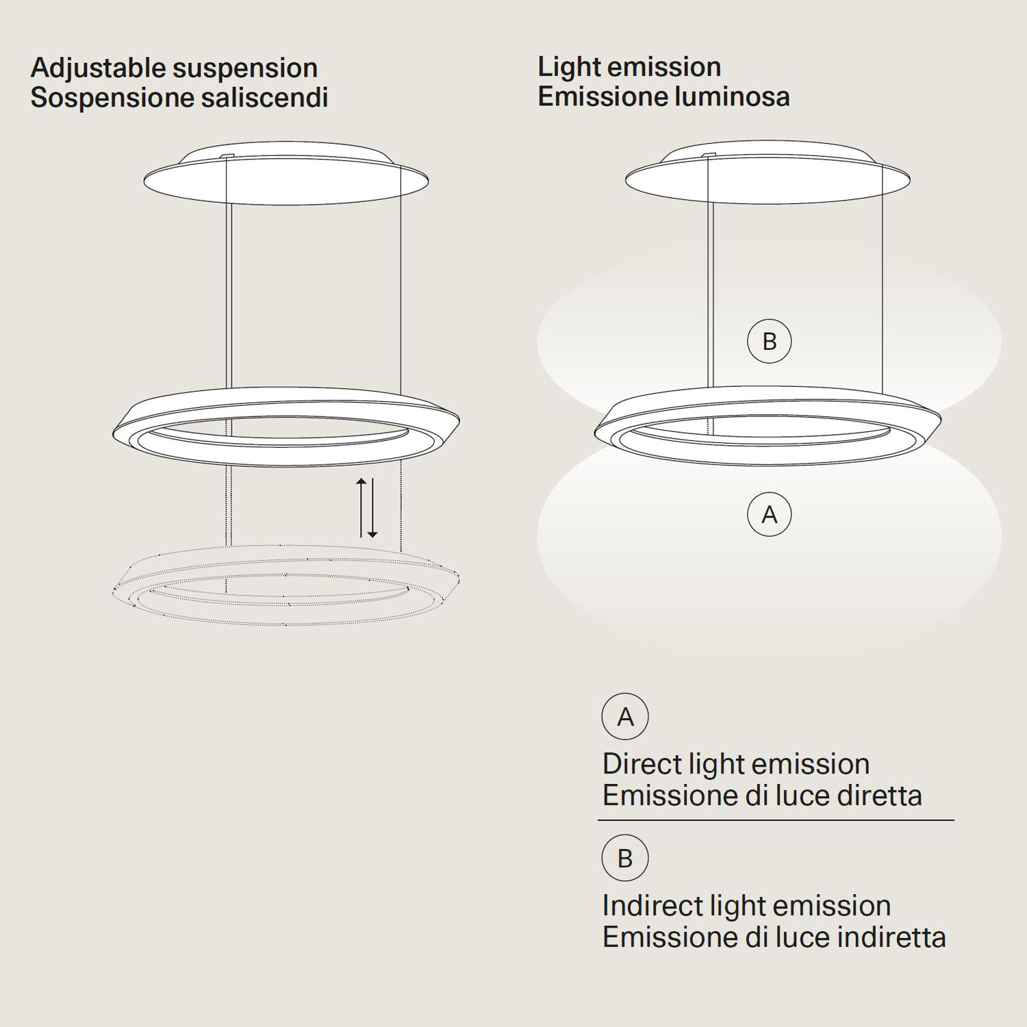 Tidal lampada regolabile in altezza di Lodes
