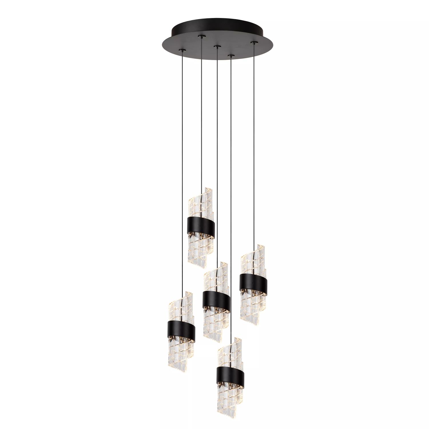 LU 13496/36/30 Lucide KLIGANDE - Pendant light - Ø 30 cm - LED Dim. - 5x8W 2700K - Black