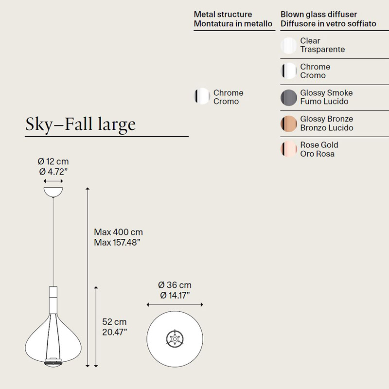 Sky-Fall Large LED Hängeleuchte von Lodes