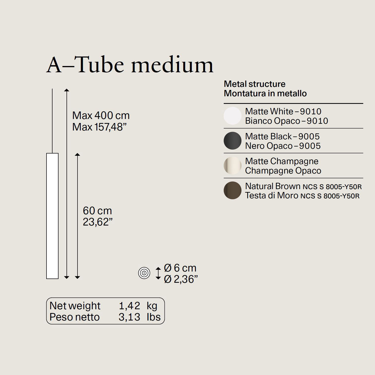 A-Tube Medium Hängelampe von Lodes