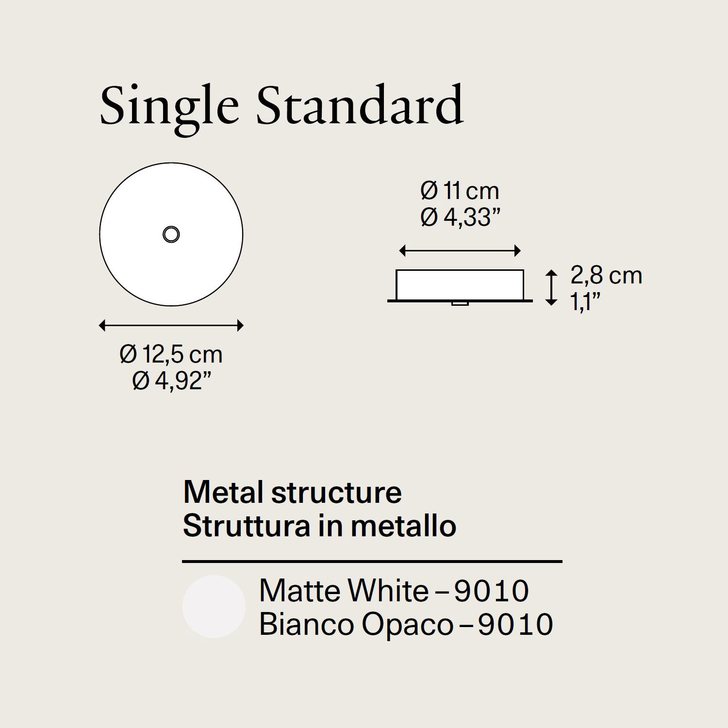 Single Standard rosone a soffitto di Lodes