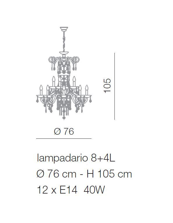 Kristallluster Florence 8+4L von Venice Lighting Design