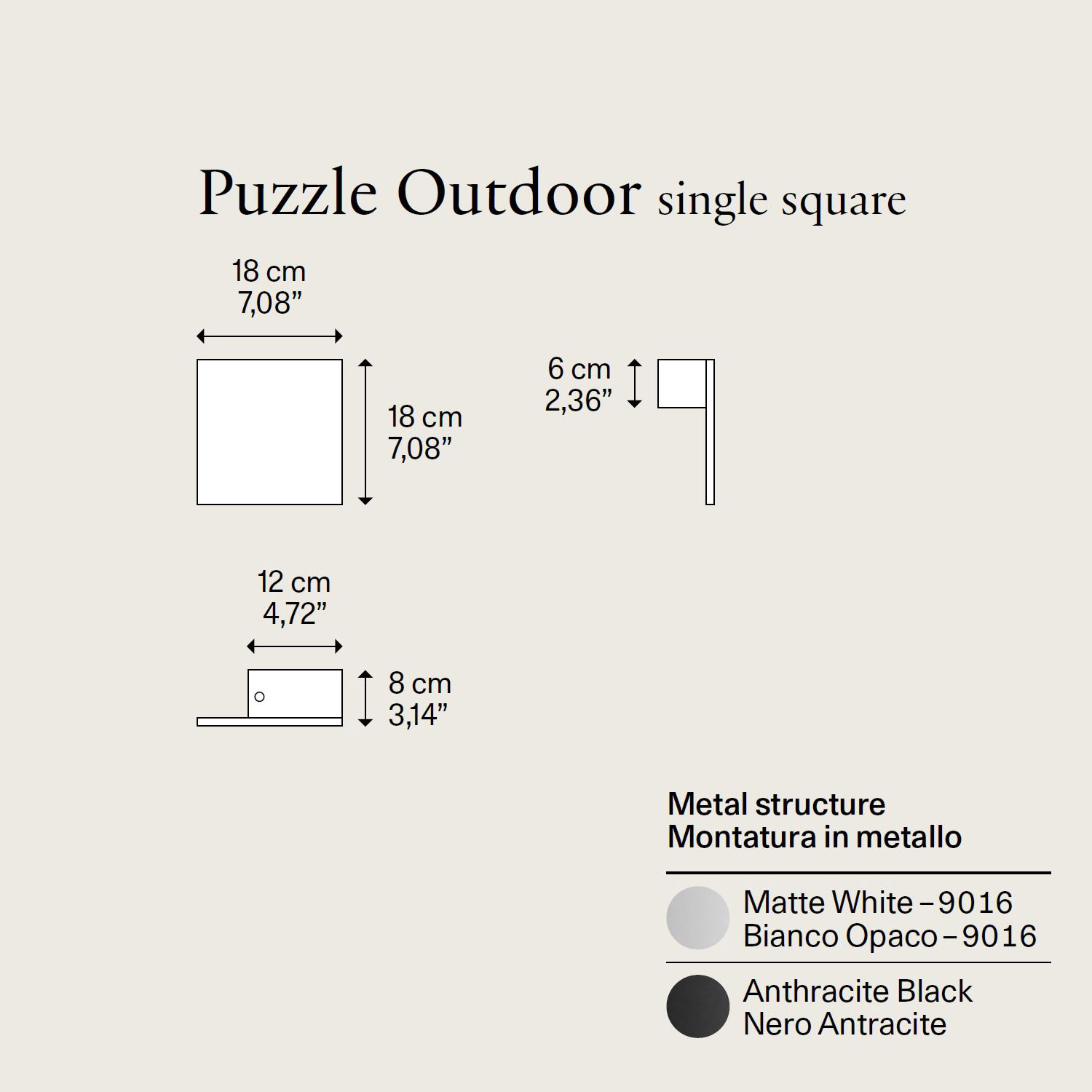 Puzzle Outdoor Single Square light by Lodes