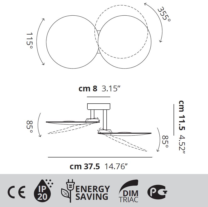 Puzzle Double Round LED Leuchte von Lodes