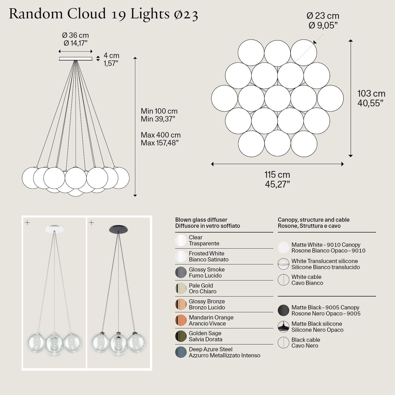 Random Cloud 19 Lights Ø23 von Lodes