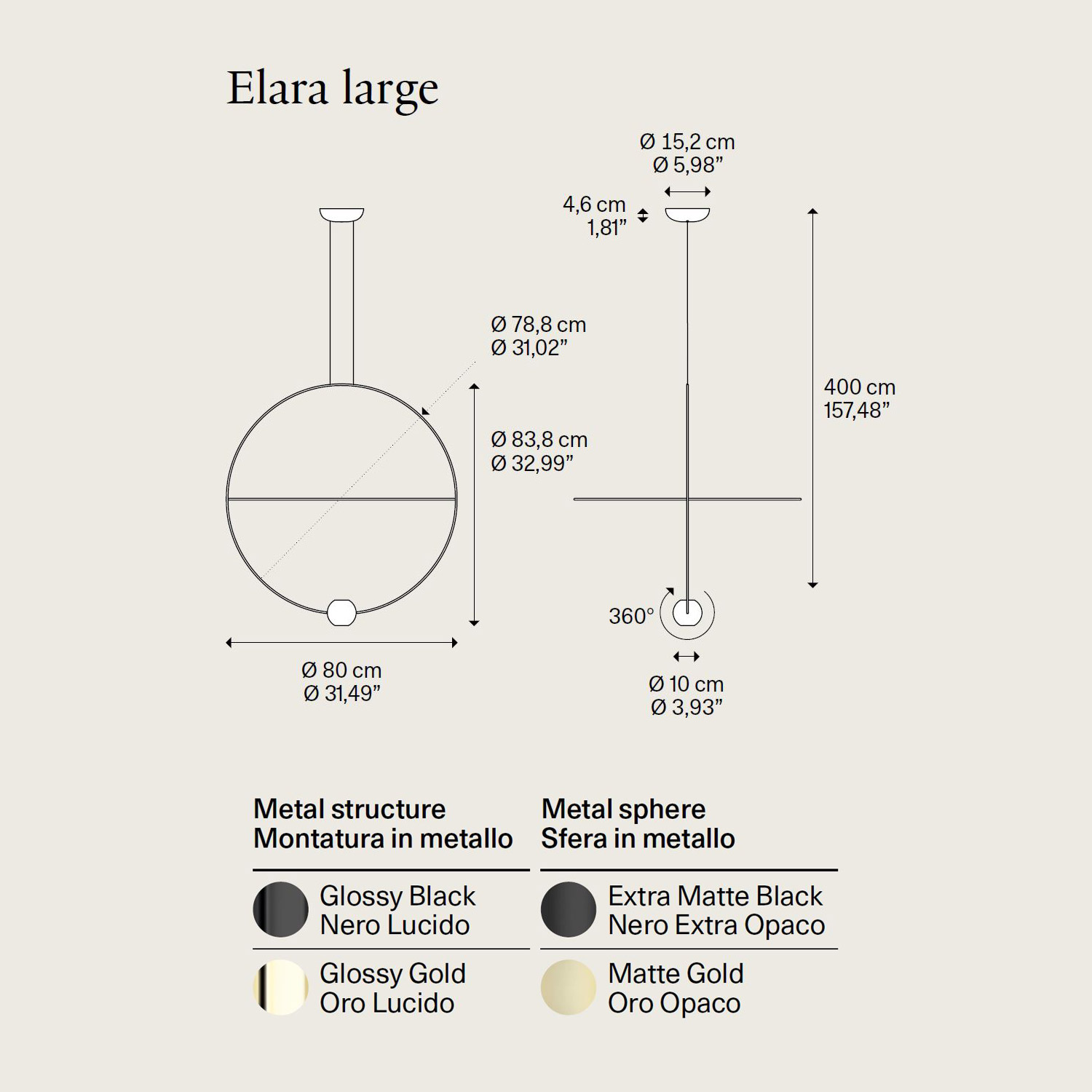 Elara large ringförmige Leuchte von Lodes