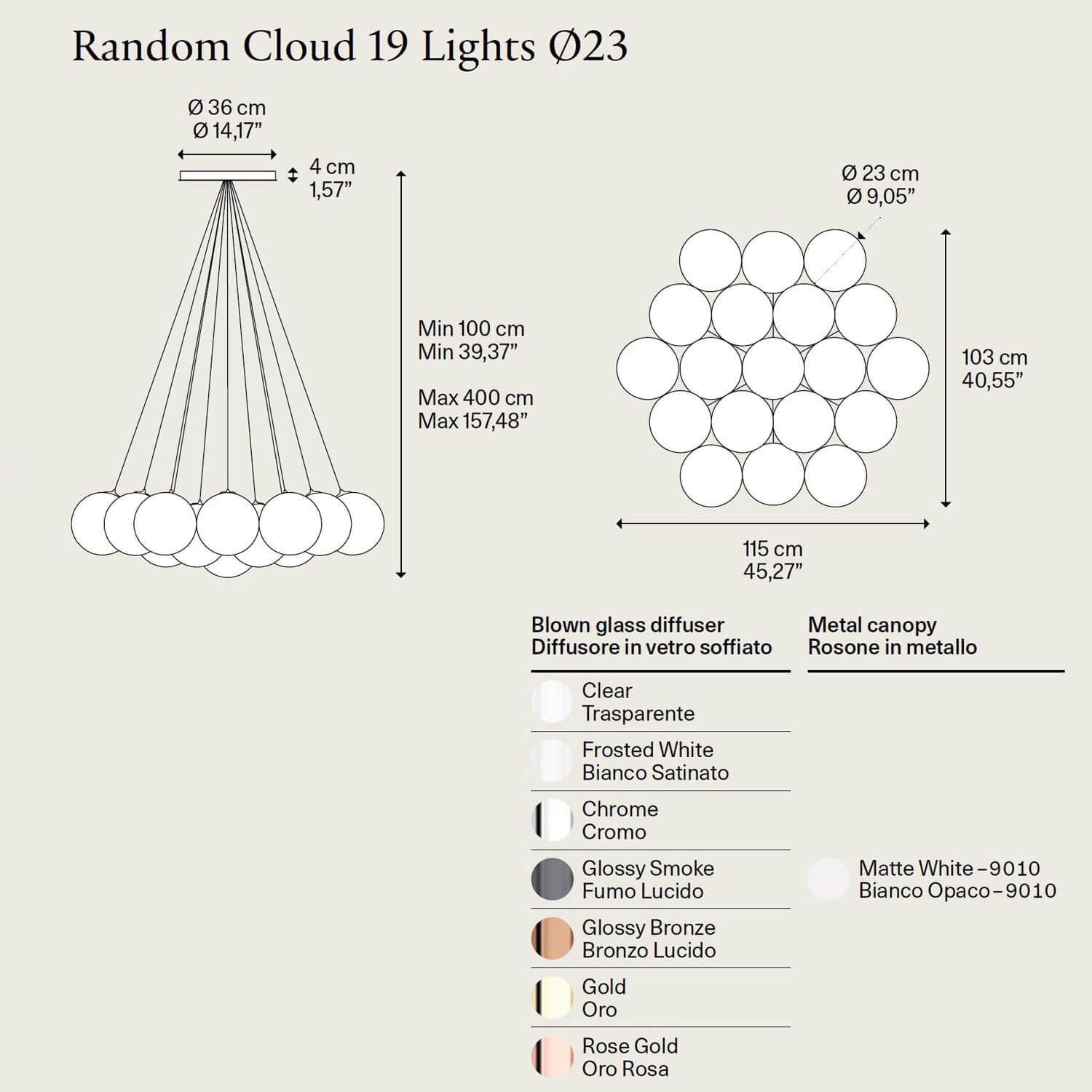 Random Cloud 19 Lights Ø23 by Lodes