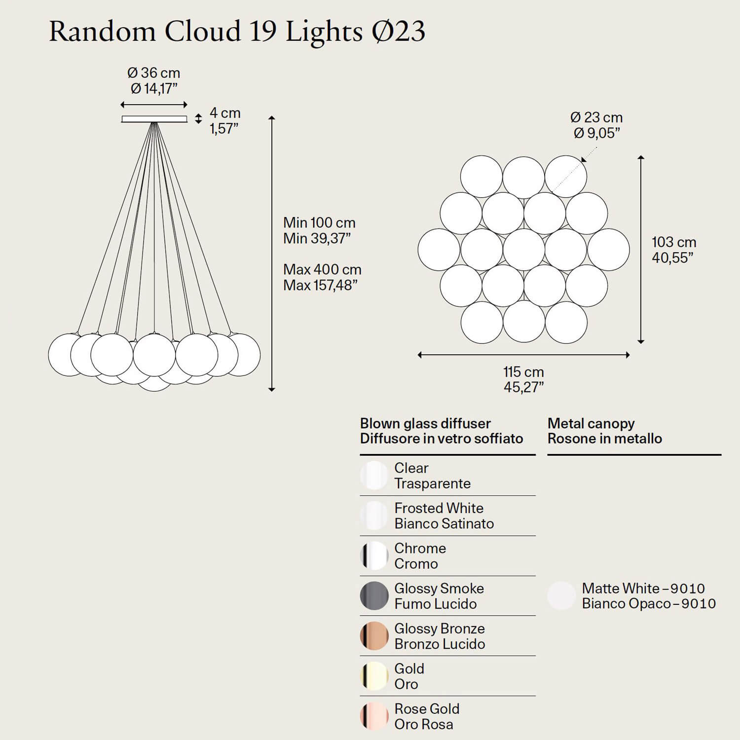 Random Cloud 19 Lights Ø23 di Lodes