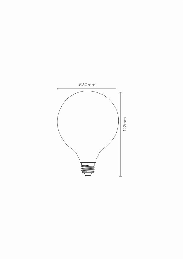 LU 49066/08/61 Lucide G80 - Filament bulb - Ø 8 cm - LED Dim. - E27 - 1x8W 2700K - 3 StepDim - Opal
