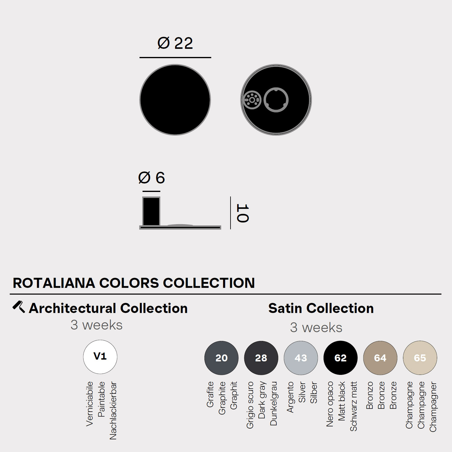 Collide H0 LED Wand/Deckenleuchte von Rotaliana