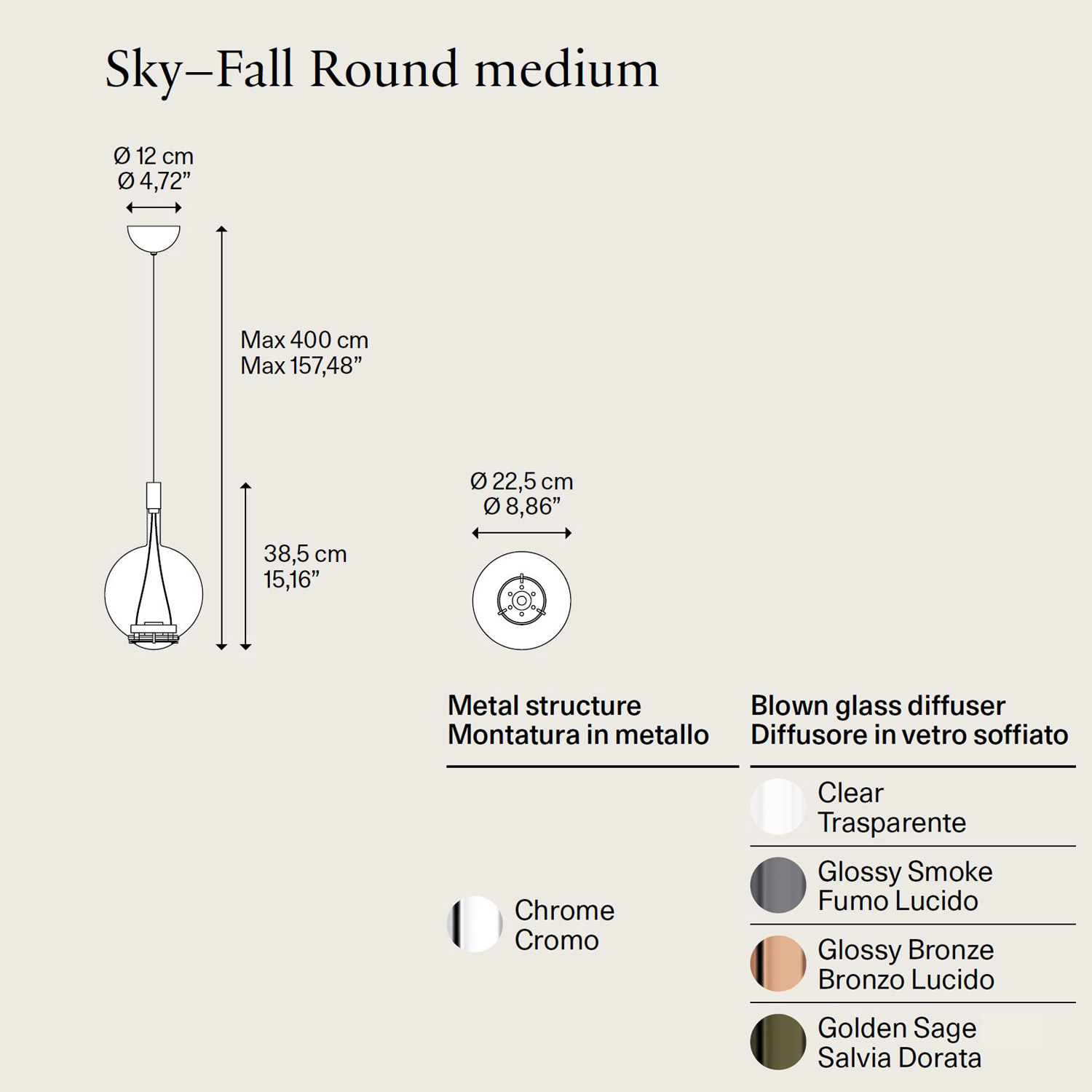 Sky-Fall Round Medium sospensione di Lodes