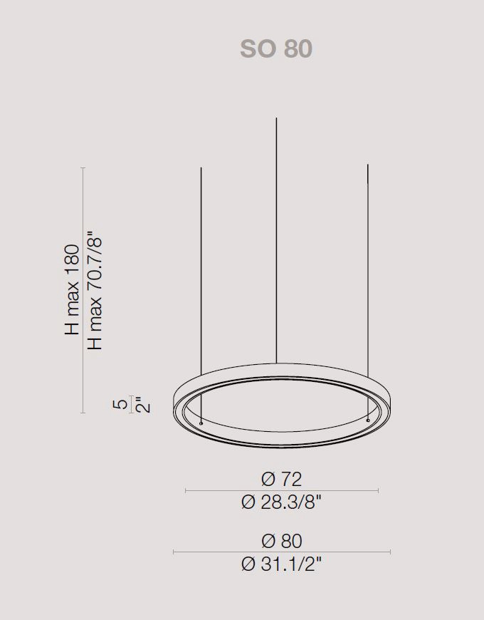 Ring LED suspension light by Itama