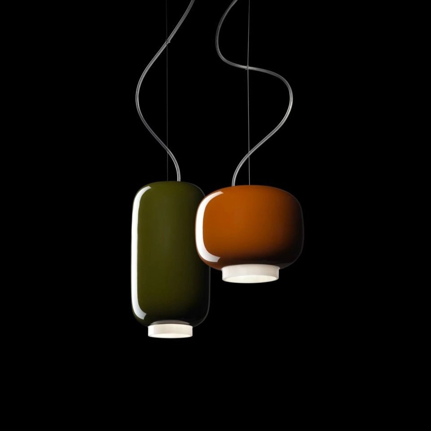 Chouchin 2 grün, Retrolook Hängeleuchte von Foscarini